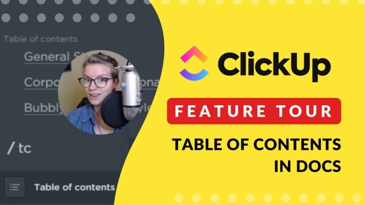 ClickUp Table of Contents Feature | Format Docs using Slash Commands