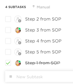 Example SOPs in ClickUp