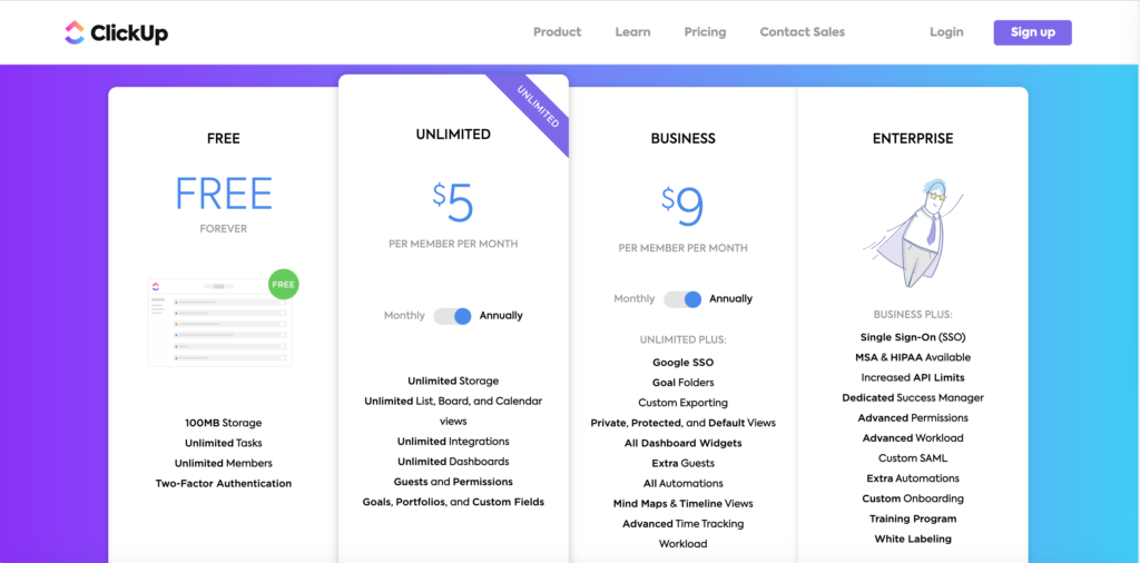 ClickUp Plan Comparison - ProcessDriven