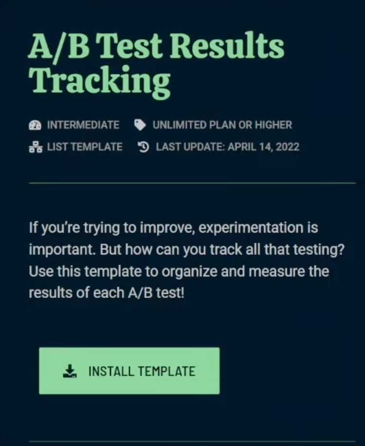 ProcessDriven Membership's A/B Test Results Tracking Template