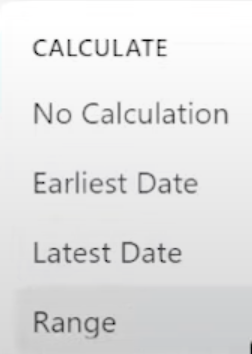 Calculate options menu