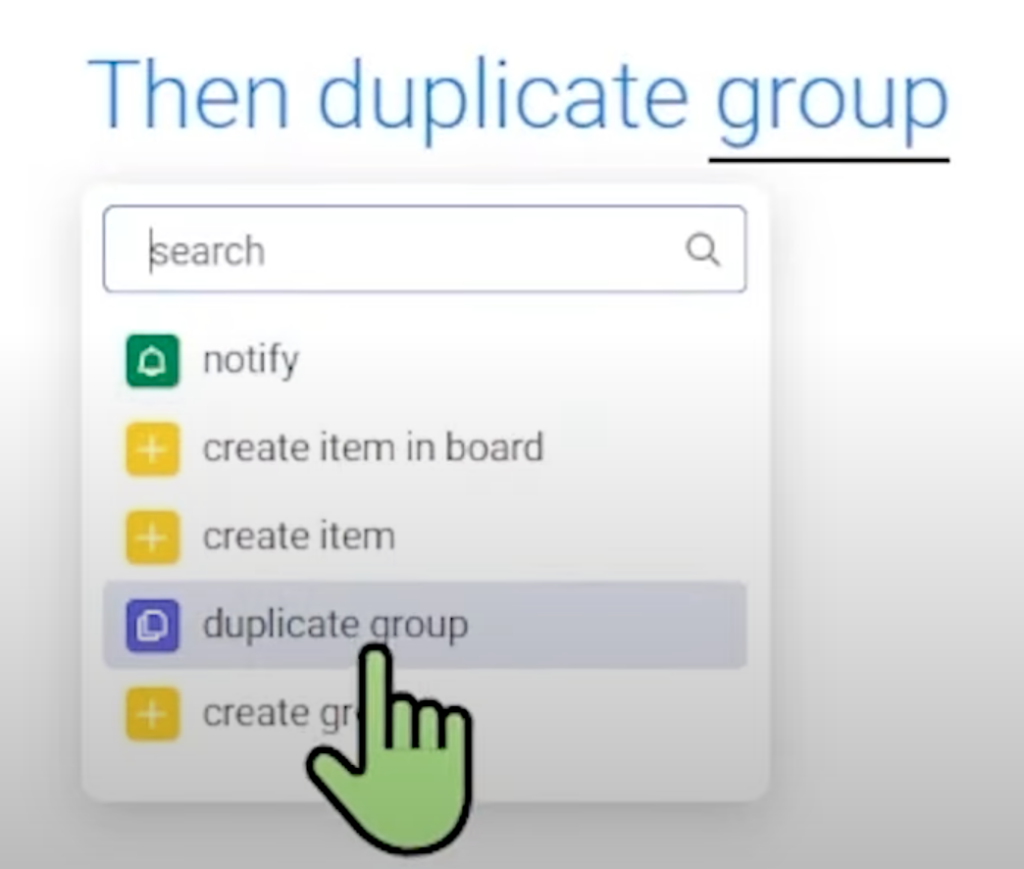 Select "Duplicate Group"