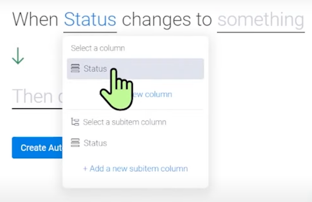 Select the Status column