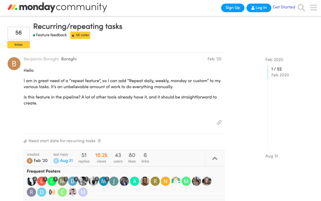 Feature Request in Monday's Community Forum