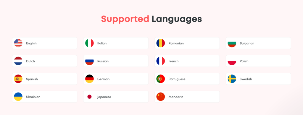 SmartSuite's Supported Languages