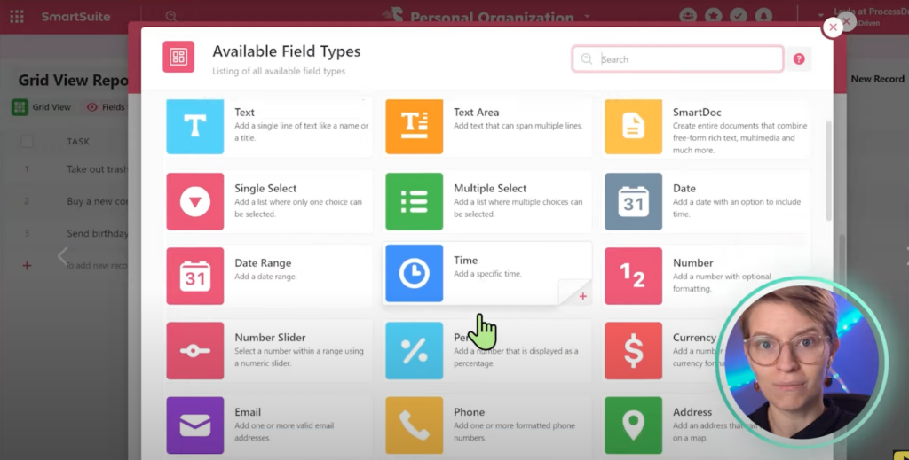 SmartSuite offers a bunch of field options throughout the interface!