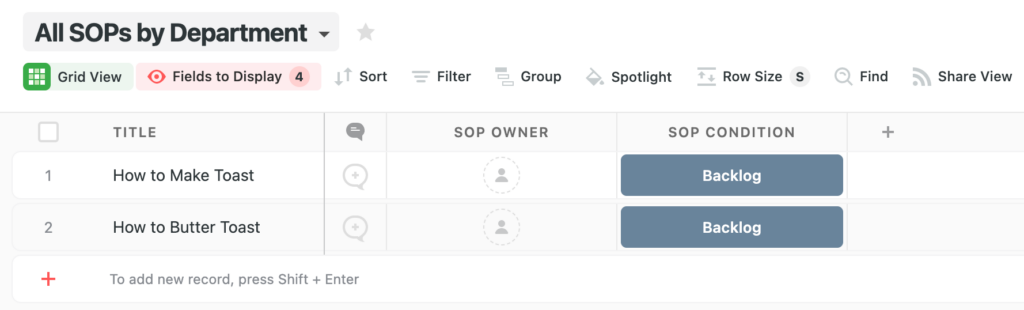 Renaming column Fields in SmartSuite ensures our team knows what each Field represents within that App.